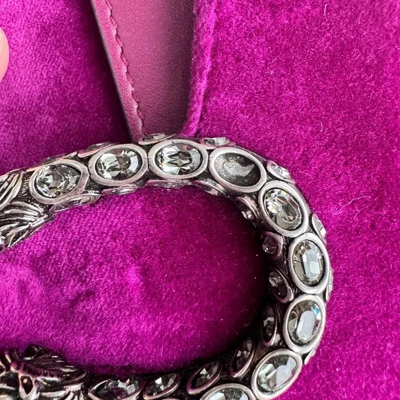 Gucci Dionysus super mini Purple Velvet Clutch bag with Crystal Buckle - Picture 2 of 4